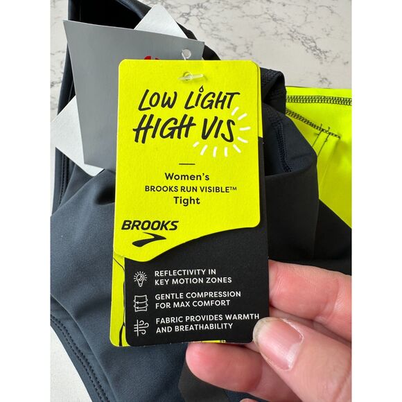 NWT Brooks Run Visible Tight Leggings Gray Reflective Size Large - Picture 9 of 11